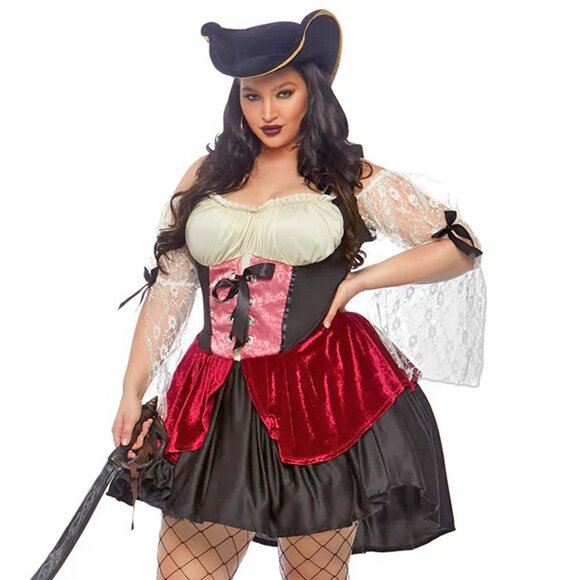 Gothic Wench Costume 1x/2x Womens Plus Size Halloween Roleplay Cosplay Dress - Picture 3 of 9